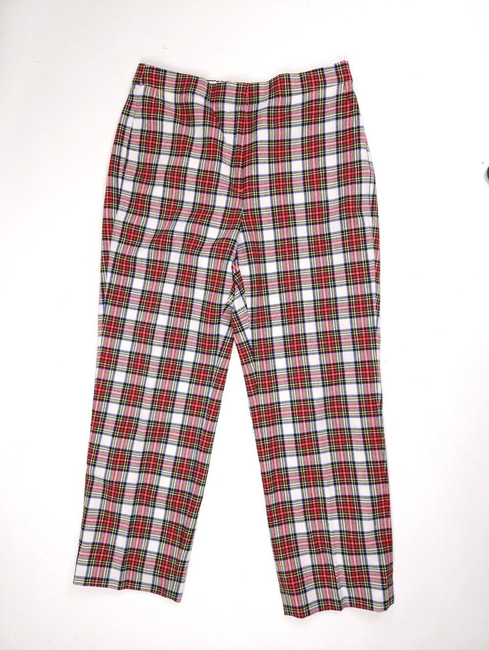 J.Crew Straight Leg Stretch Wool Tartan Pants In Snowy Stewart Plaid Women's 12
